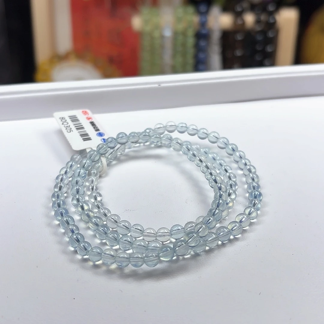 水晶手链未镶嵌海蓝宝4.8