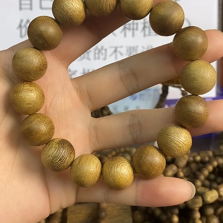 沉香木手串张**i1.4 沉香手串绿琪楠圆珠绿琪楠多样性发一