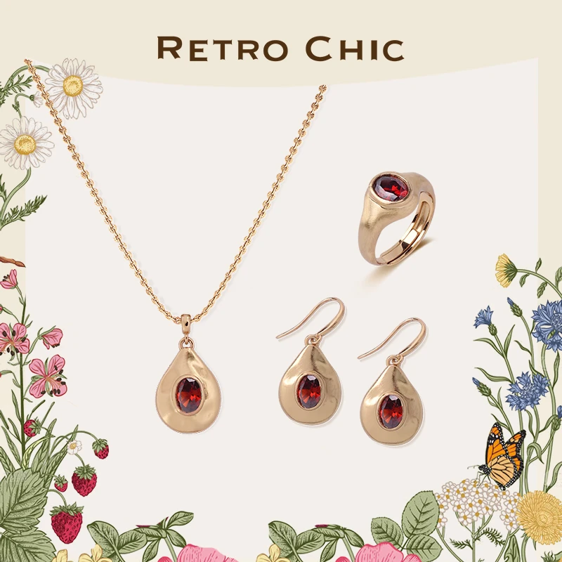 铜合金耳饰 RC RETRO CHIC意大利复古时尚首饰伊甸园无花果三件套