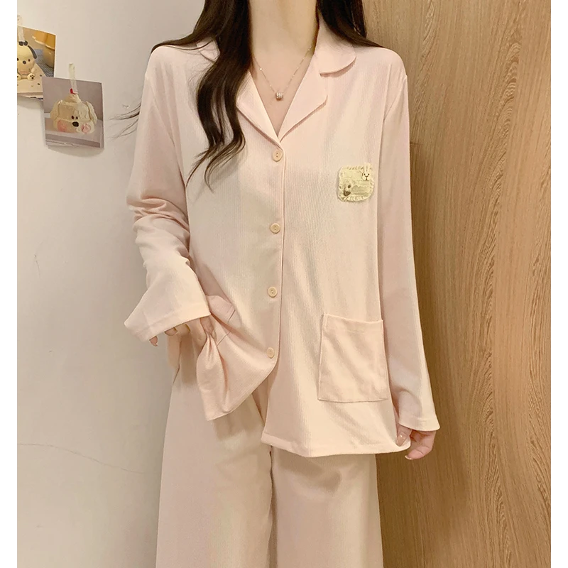 睡衣女款春秋季长袖2025新款冬天女士粉色休闲网红风家居服两件套