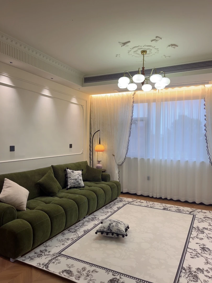 补差价专属链接MOTO花瓣布料泡芙奶油沙发直排客厅小户型家用沙发