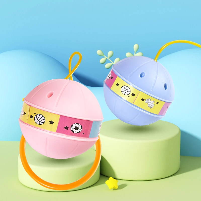 儿童跳跳球闪光甩甩蹦蹦球发光弹力球脚环套脚男女孩弹跳运动