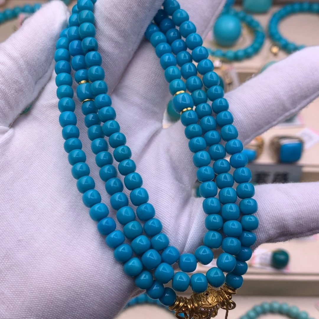 绿松石18K金镶嵌珠宝奇石