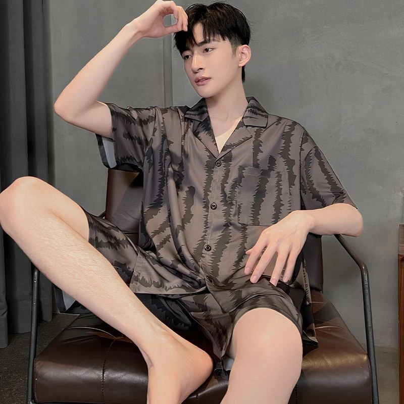 睡衣男士冰雪丝夏季2025新款短袖凉感套装夏天高级感家居服可外穿