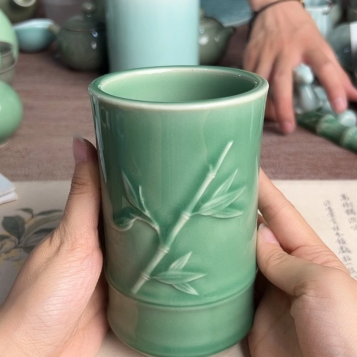 龙泉云间青瓷小米茶器