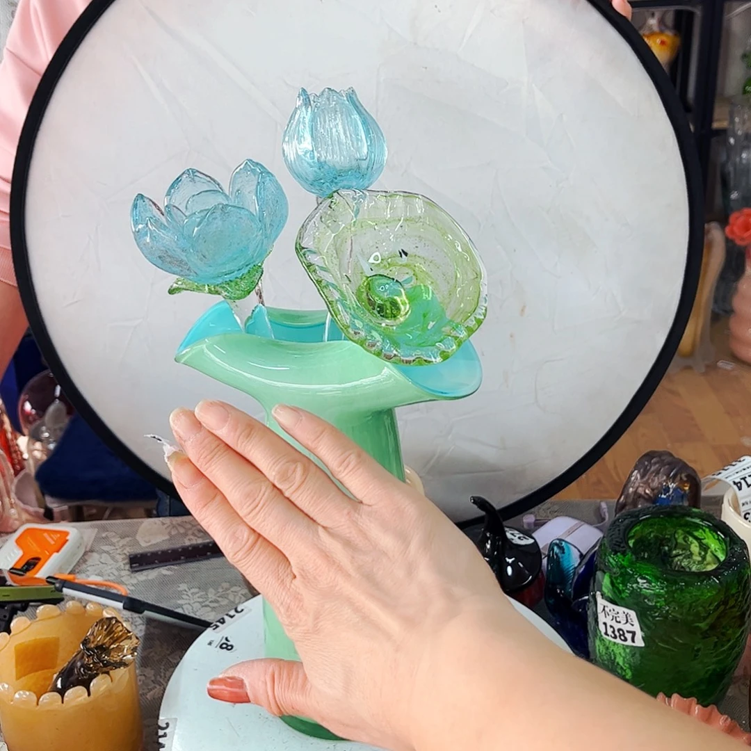 3朵花家悦琉璃工艺品