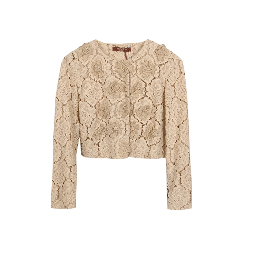 全新未使用 MaxMara Maxmara 米色立体花长袖外套 10297470