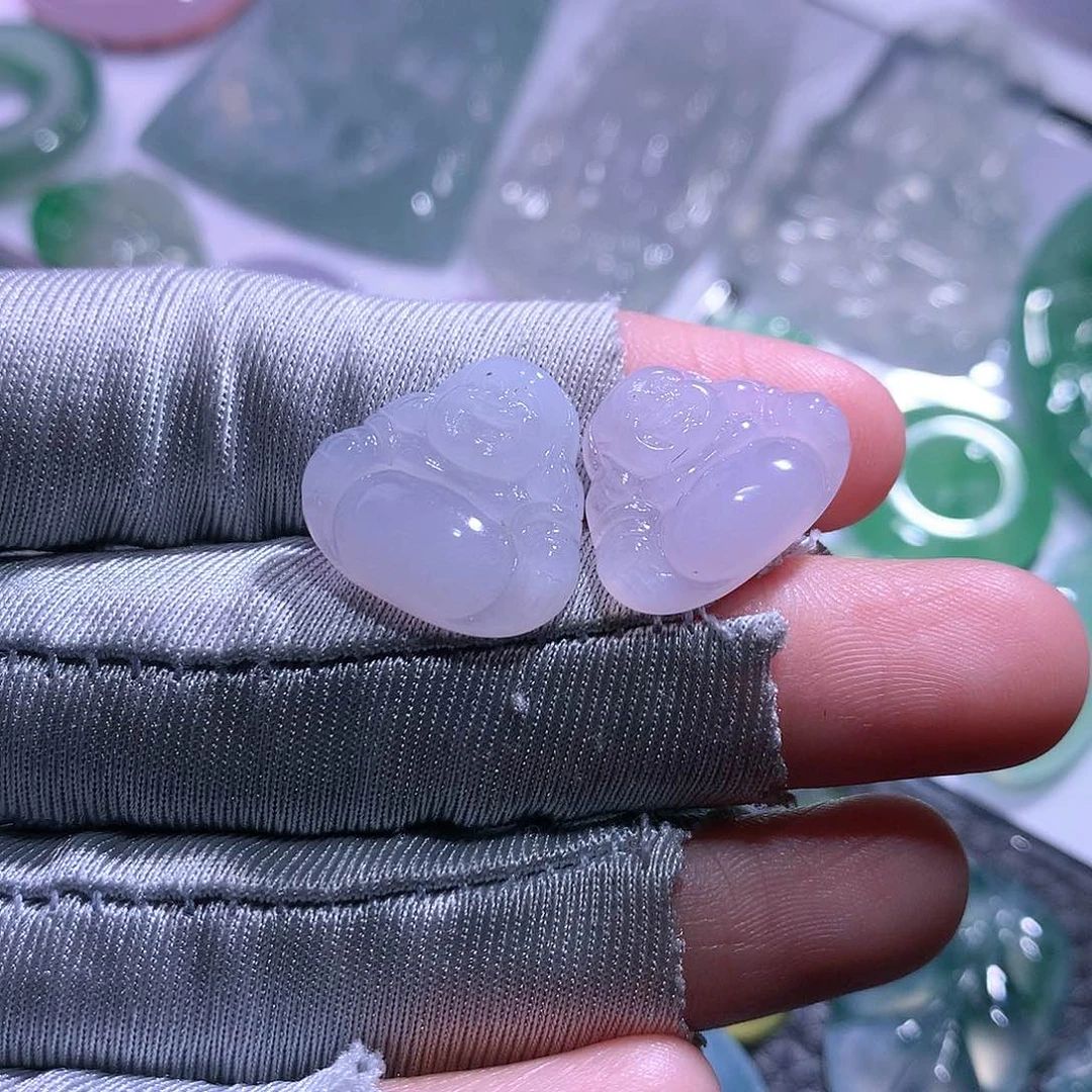 【闪购商品】翡翠未镶嵌颈饰一对