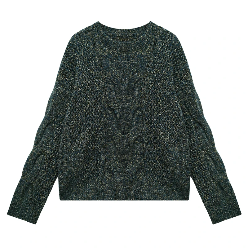 ESPRESSO丝羊绒混纱绞花套头羊绒衫EWF403005E