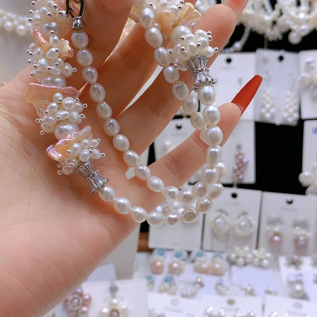 银S925镶嵌耳饰淡水珍珠胡*妞