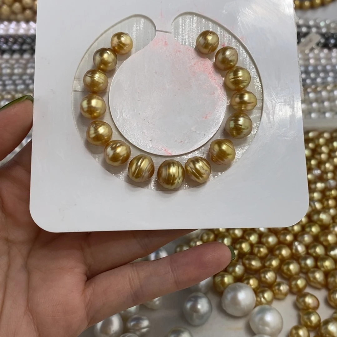 海水珍珠裸珠海水金珠8-10.9