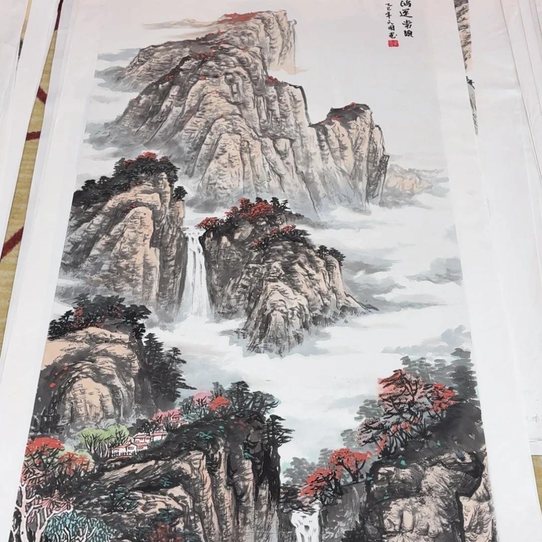 国画四尺整纸哈哈哈家