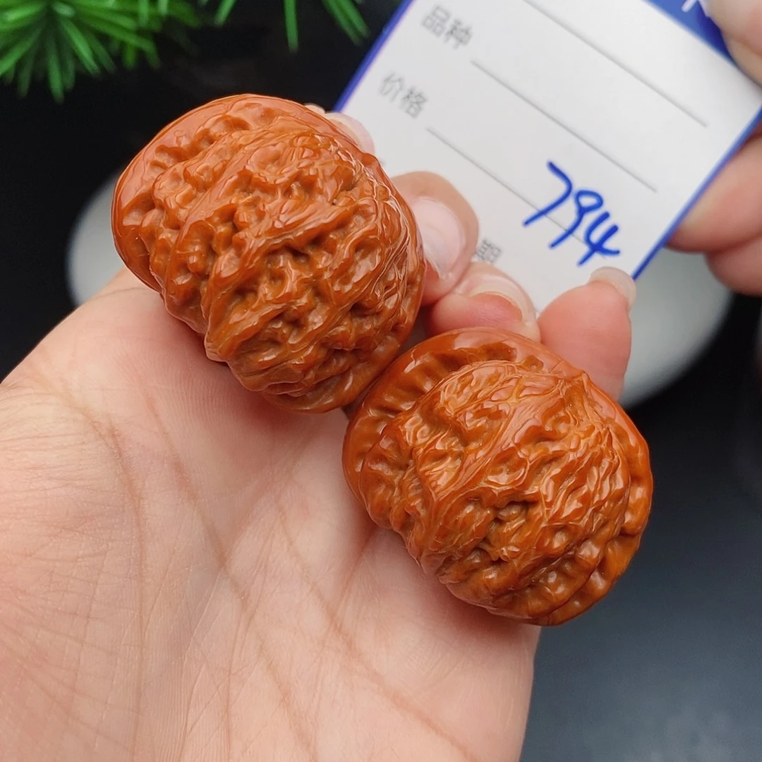 文玩核桃把件36球白794