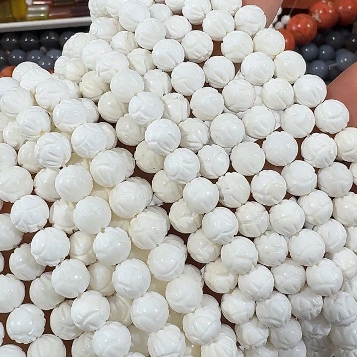 玛瑙/玉髓合金珠宝半成品一条8mm莲花珠