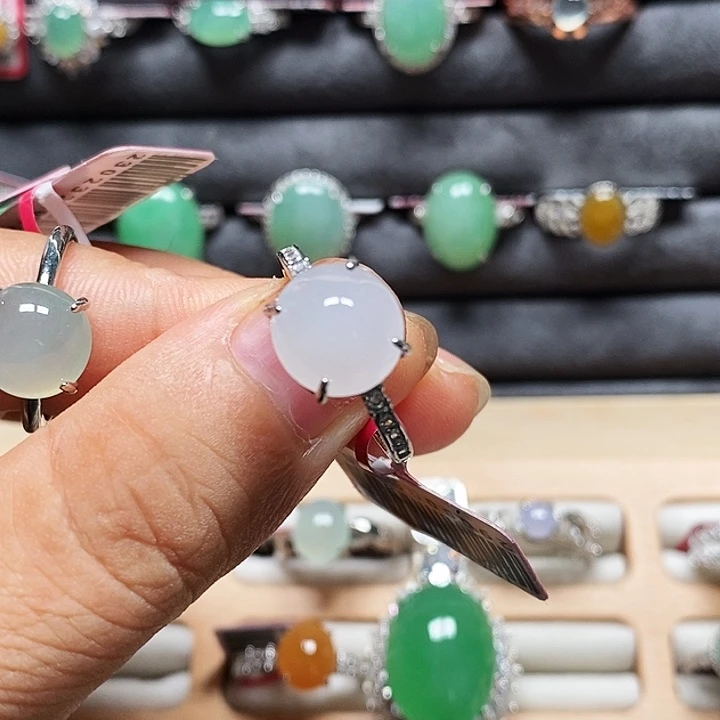 岁***月翡翠戒指银S925镶嵌