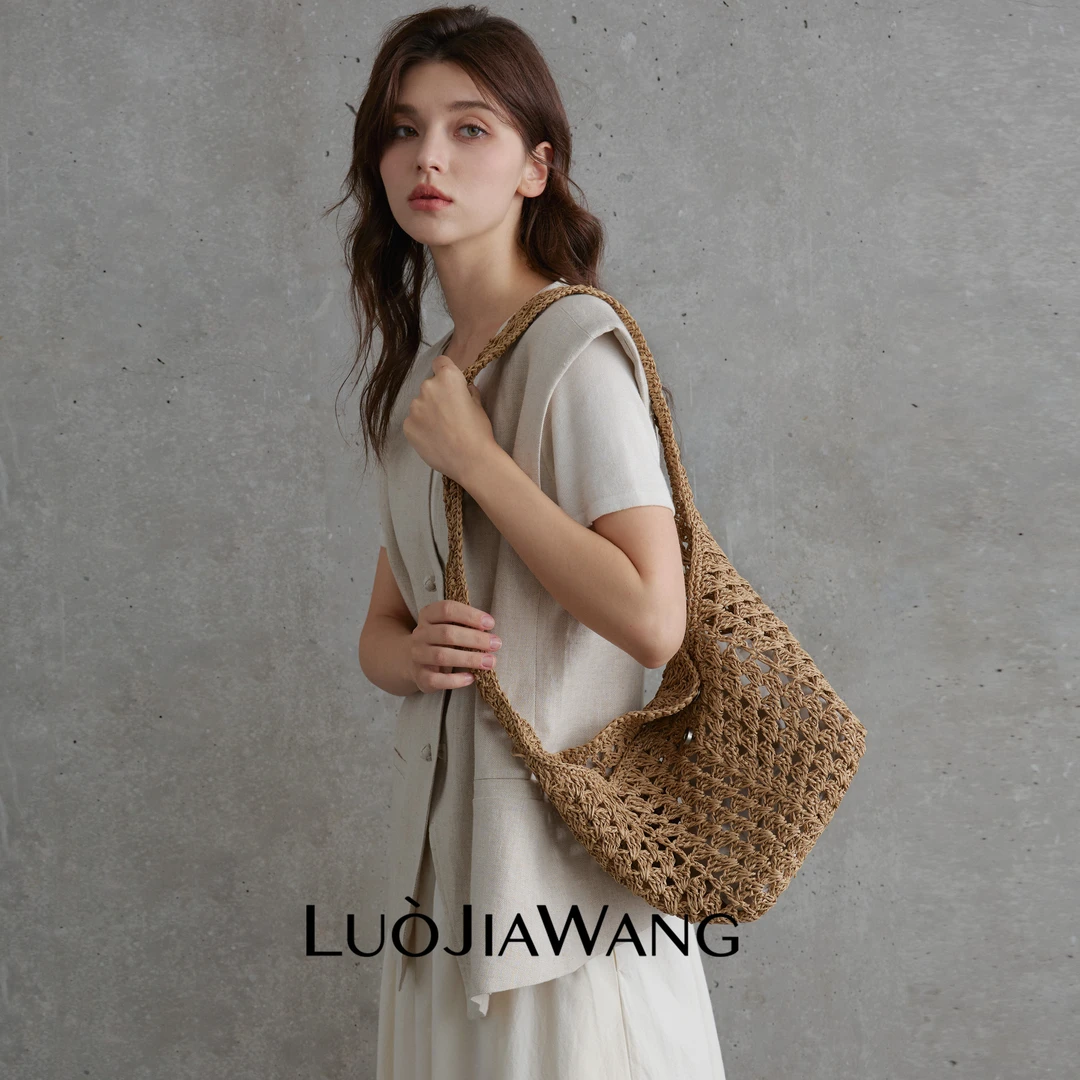 编织时髦度假风百搭休闲简约单肩包LUOJIAWANG