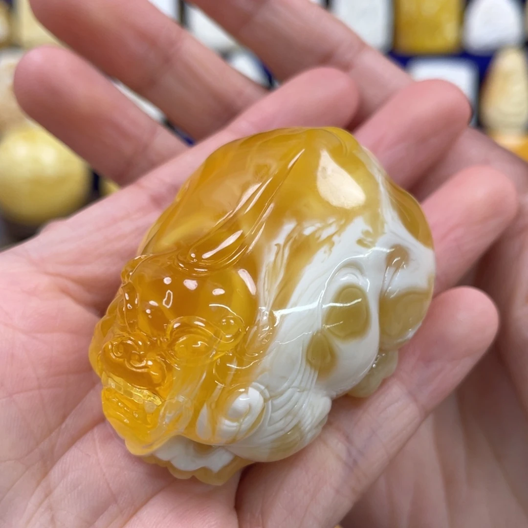 蜜蜡裸石未镶嵌琥珀蜜蜡貔貅吊坠