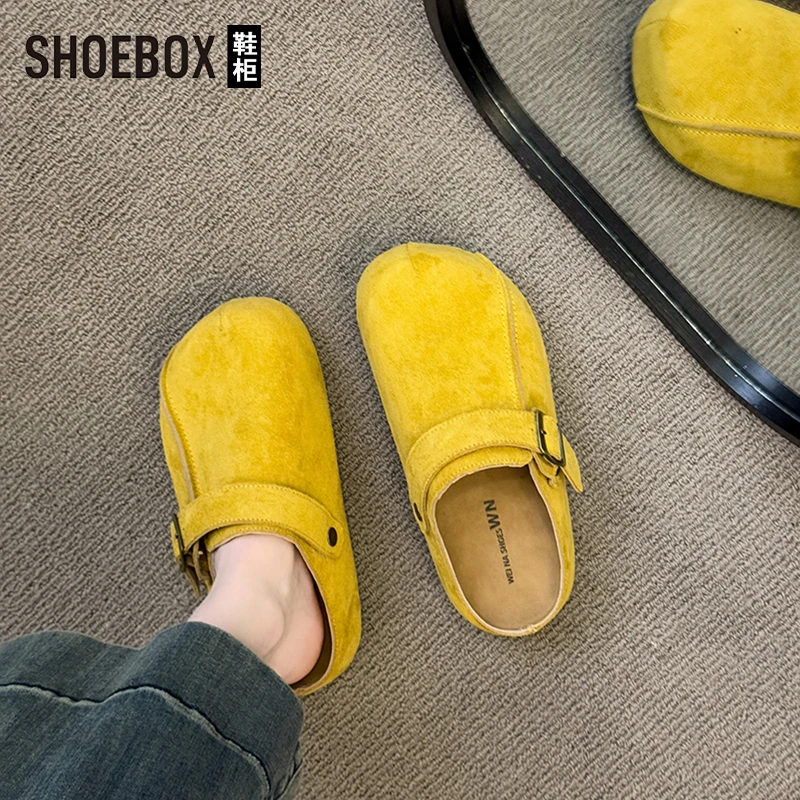 SHOEBOX鞋柜厚底包头半拖鞋女2025新款爆款春夏两穿百搭勃肯鞋