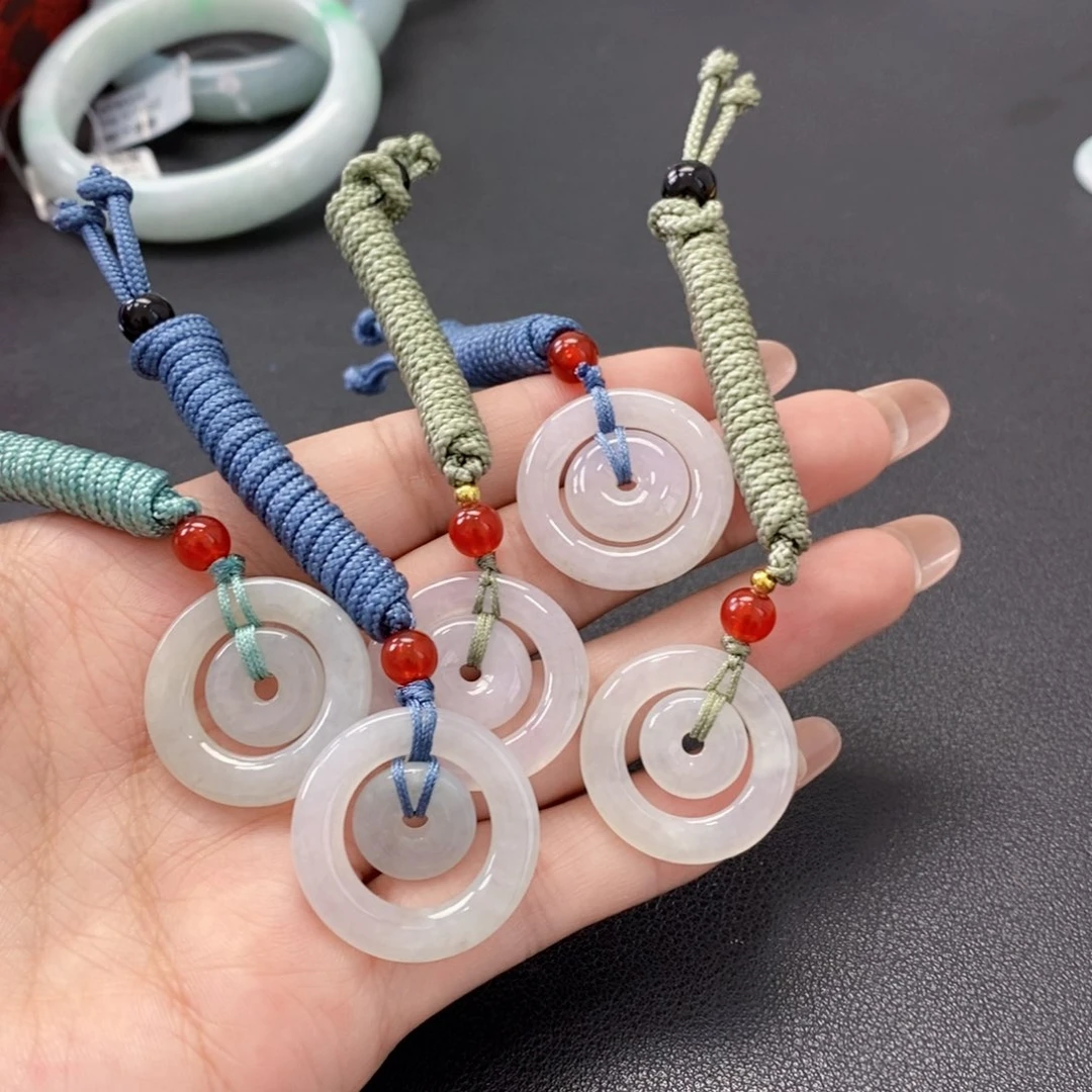 翡翠未镶嵌颈饰翡翠子母扣择其一发货