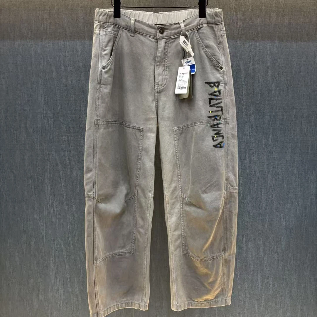 【潮服】7806#手绘新款潮流气质纯棉牛仔裤长裤男女