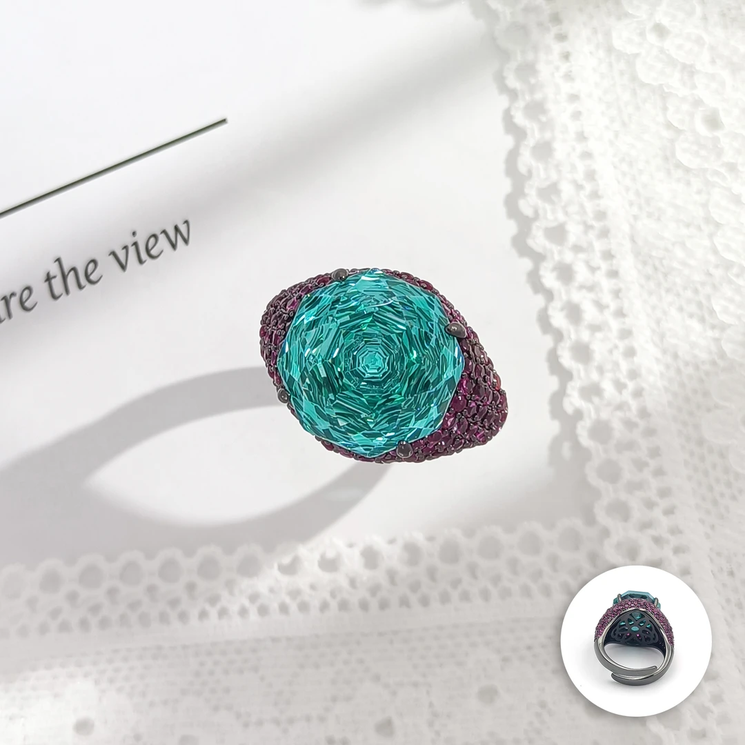 铜合金合成锆石戒指 WHSM-005507【青提之时】戒指时尚气质简约