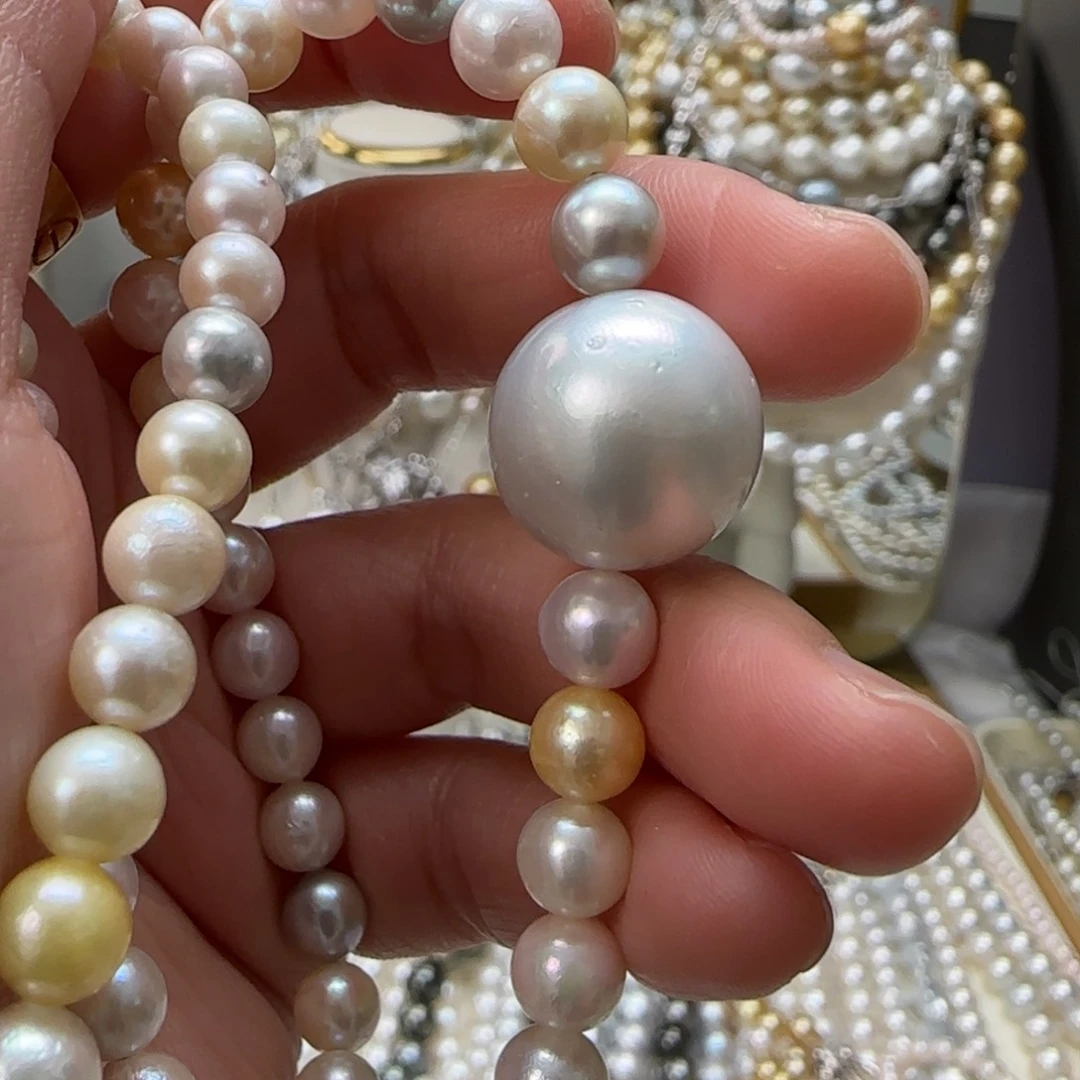 海水珍珠颈饰银S925镶嵌素***&