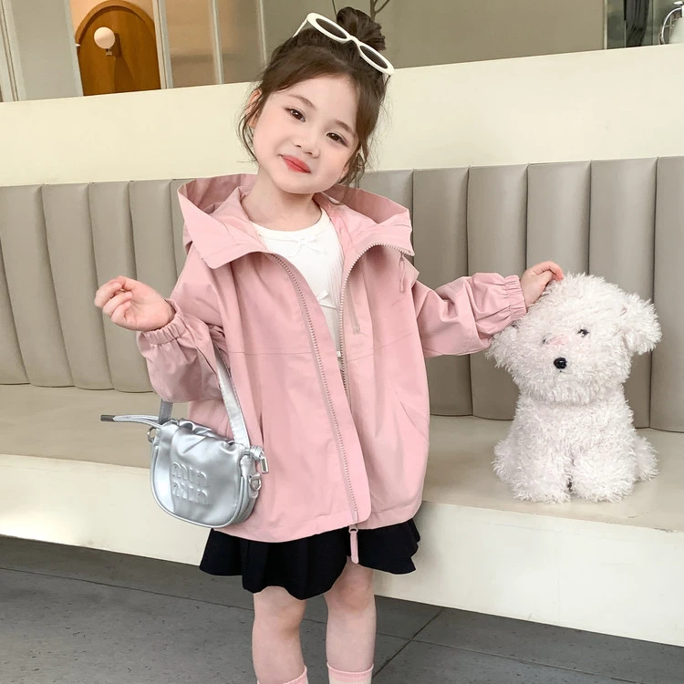 【高品质】巴拉拉女童外套春秋款2025新款洋气女孩宝宝秋季连帽上衣