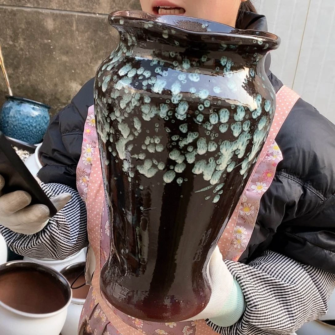 紫砂花盆瑕疵口17高30