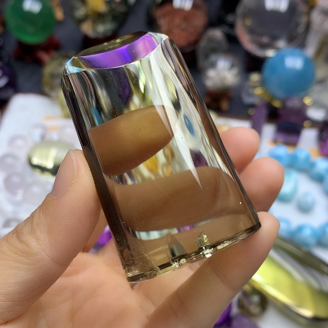 珠宝半成品未镶嵌水晶黄水晶蓝针摆件