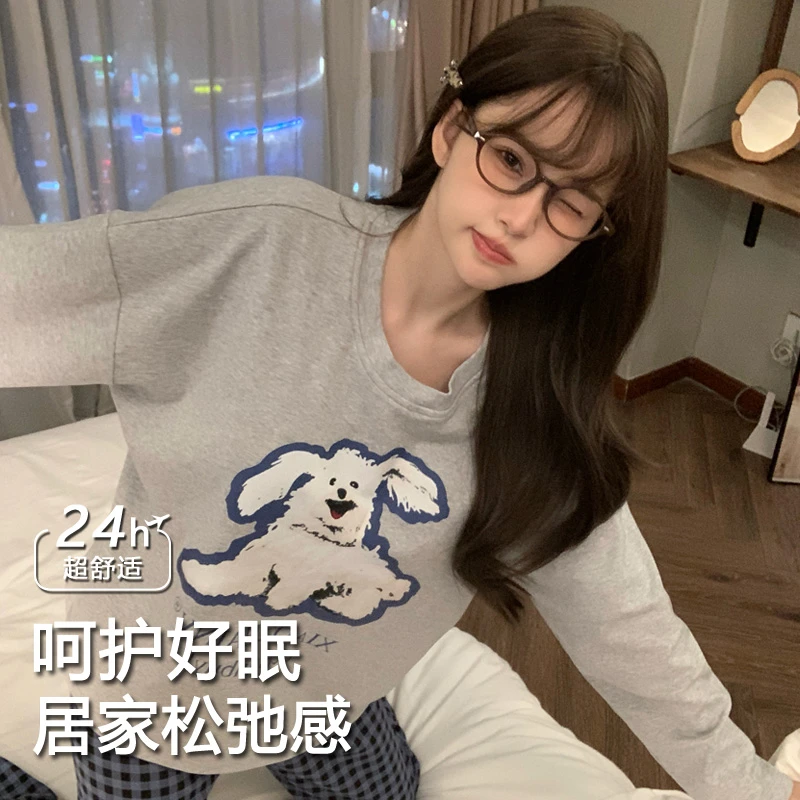 女睡衣新款2025爆款网红同款秋季长袖套装高颜值大学生宿舍家居服