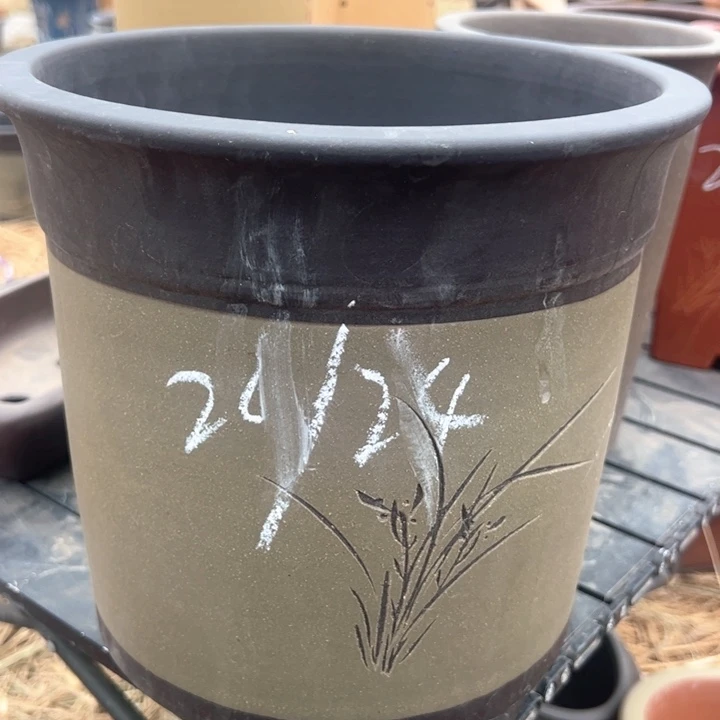 红陶紫砂兰花盆微瑕