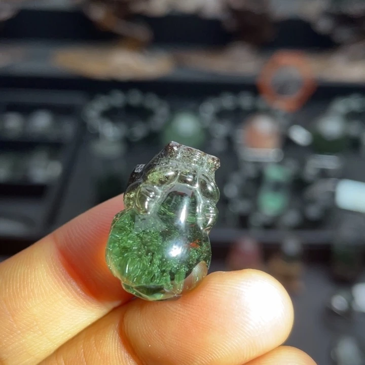 颈饰未镶嵌水晶绿幽灵貔貅定制