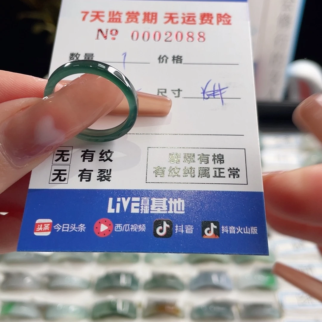 翡翠戒指未镶嵌朱****一