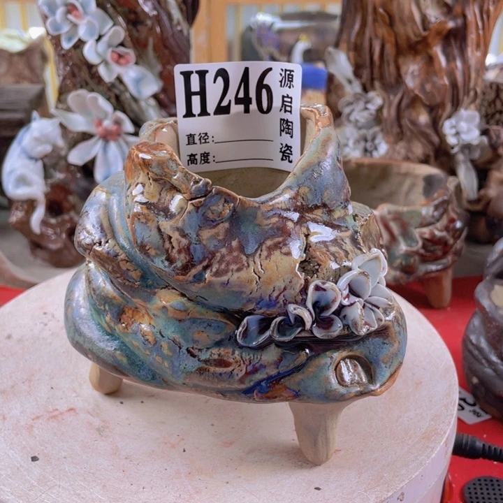 紫砂花盆景德镇陶瓷246