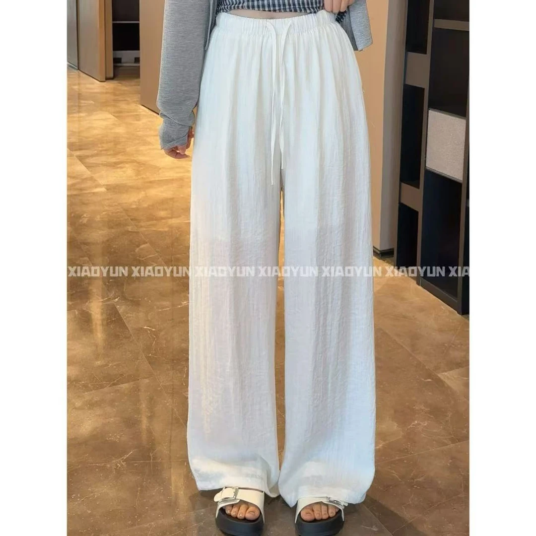 两色肌理阔腿裤 小允姐姐2025新款时尚气质高级两色肌理阔腿裤