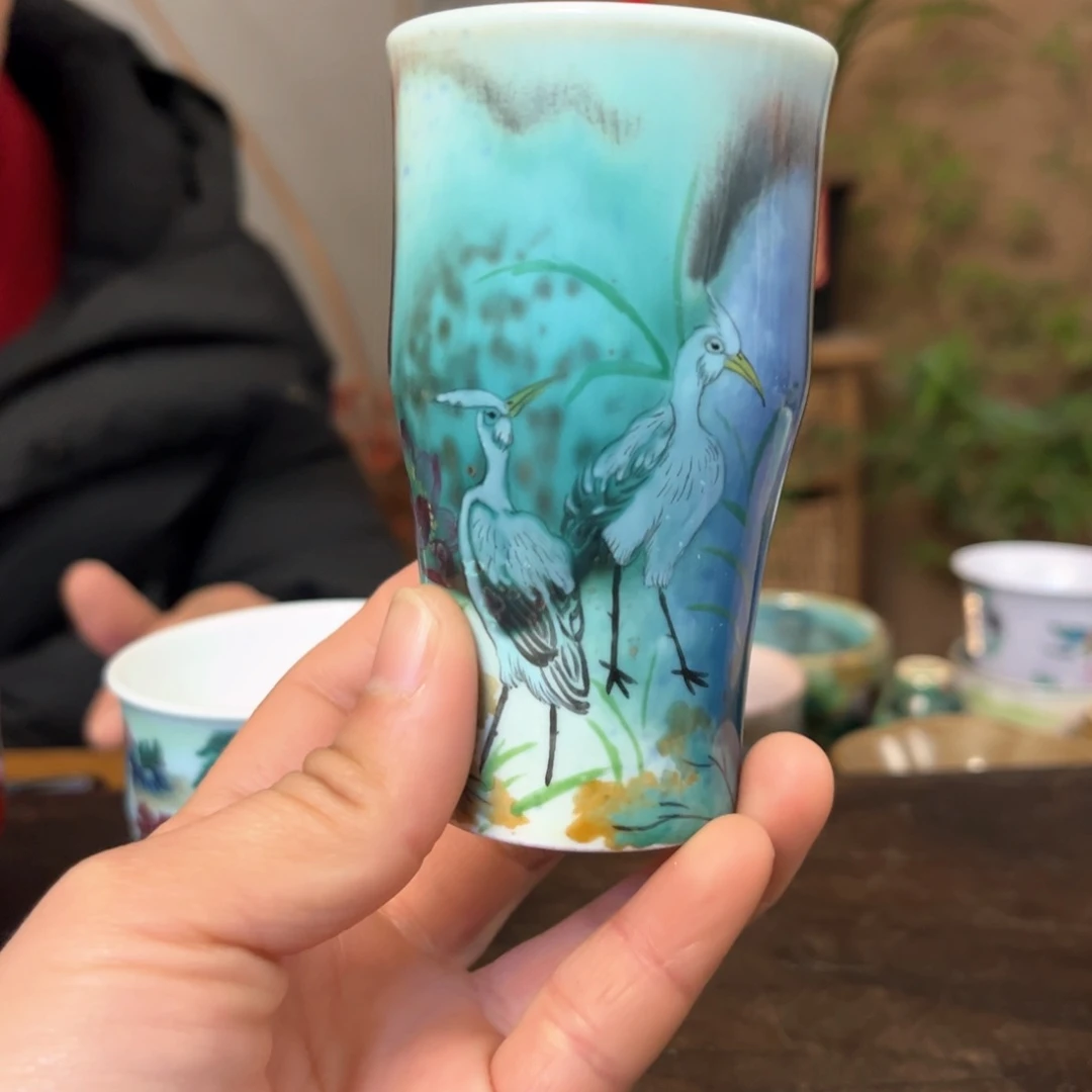 杯景德镇柴烧手绘杯