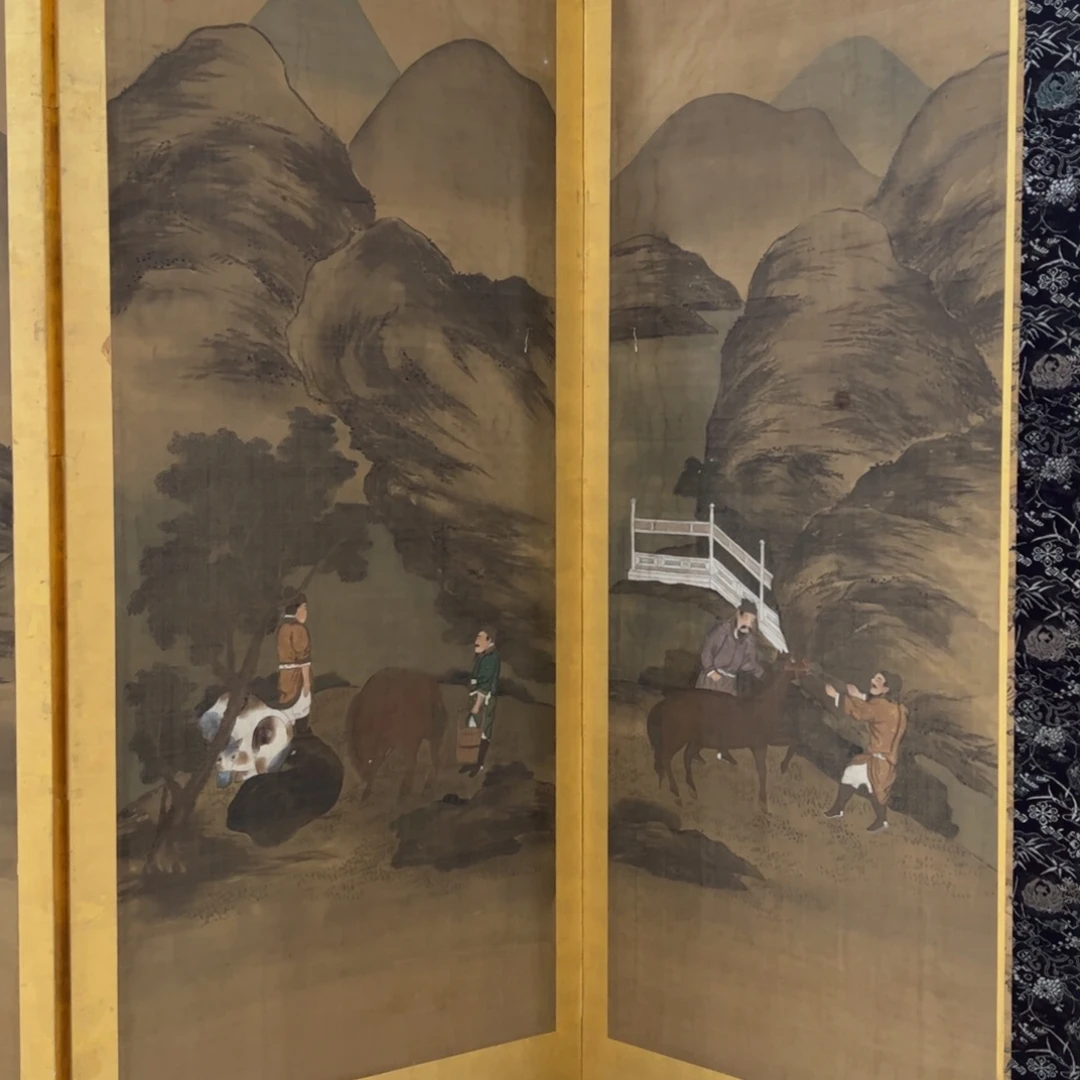 绘画屏风框画茶空间设计