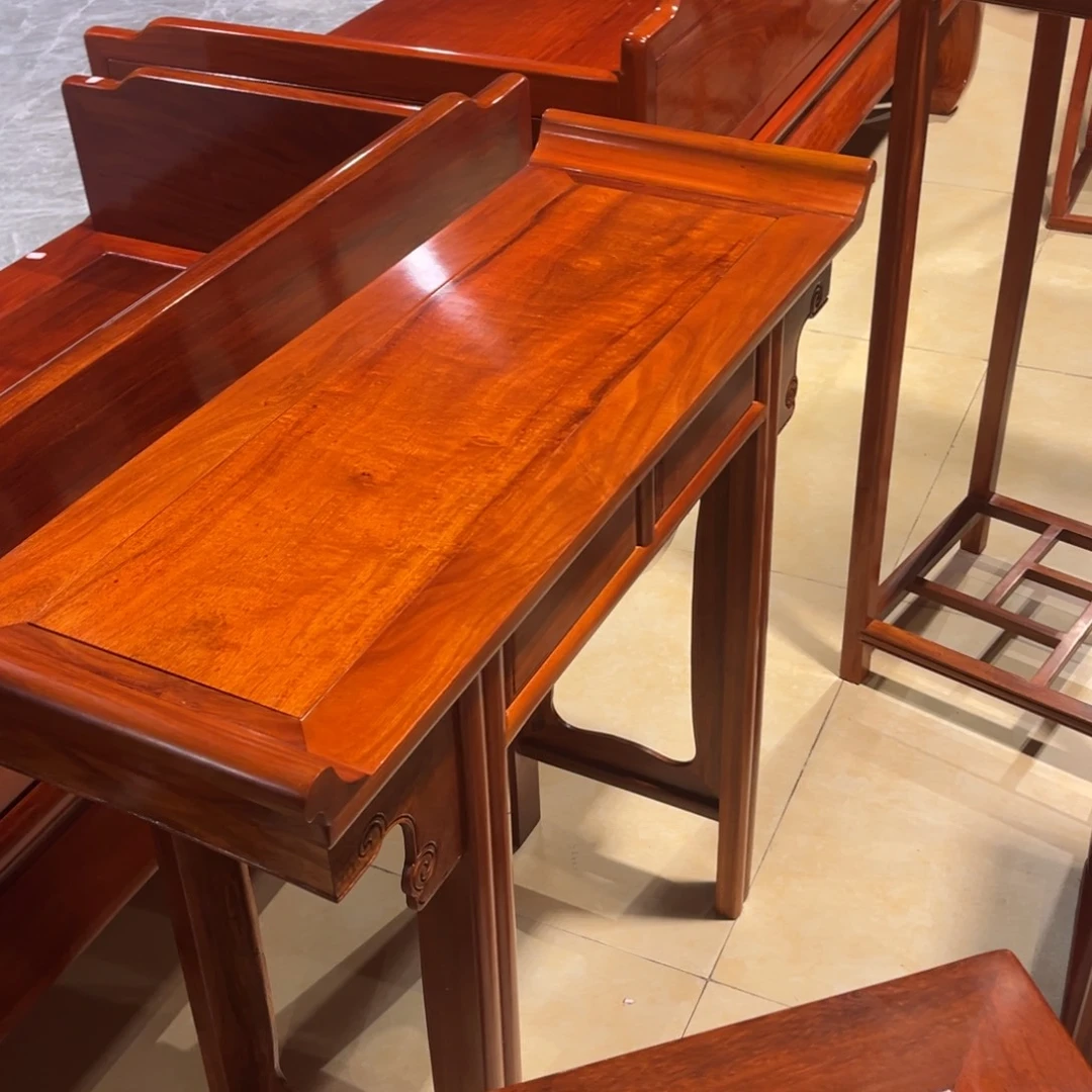 硕***淦成套家具紫檀木类缅甸花梨木98条案