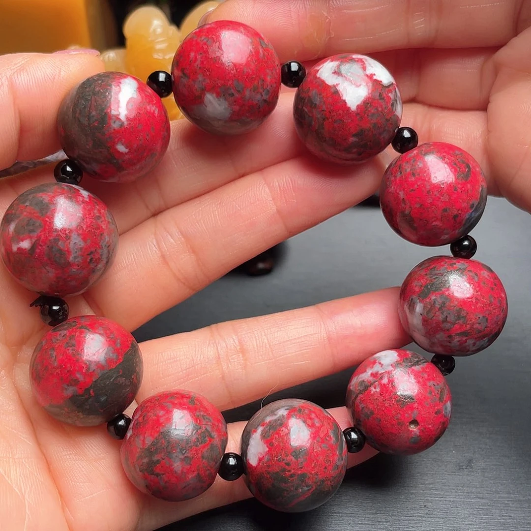 鸡血石鸡血石手把件手串