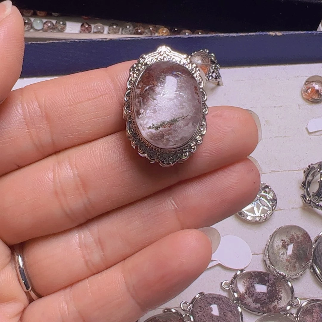 水晶手链银S800镀金镶嵌浪**丶