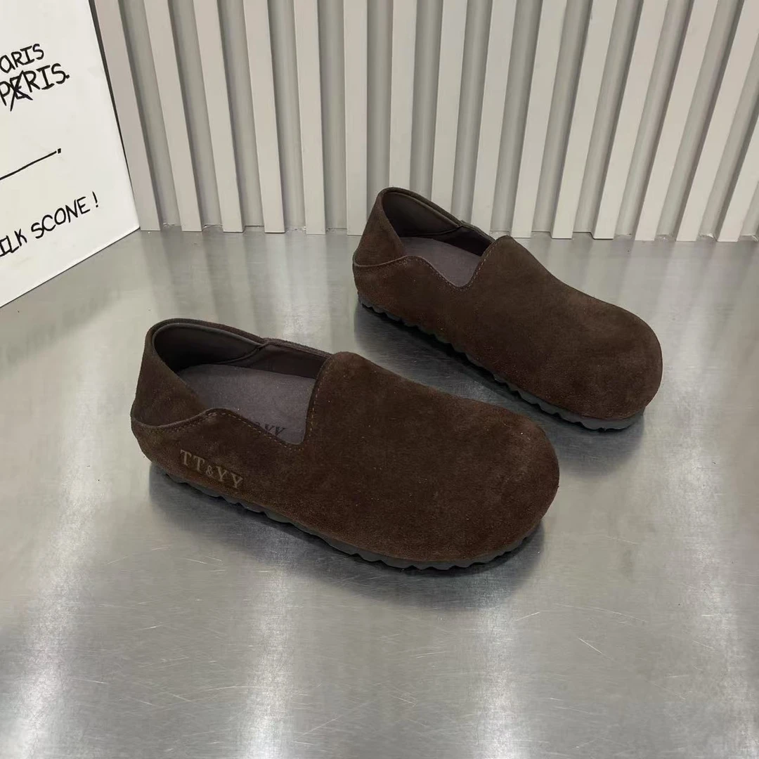 平底复古真皮豆豆鞋2025秋勃肯鞋单里两穿单鞋软底透气女鞋乐福鞋