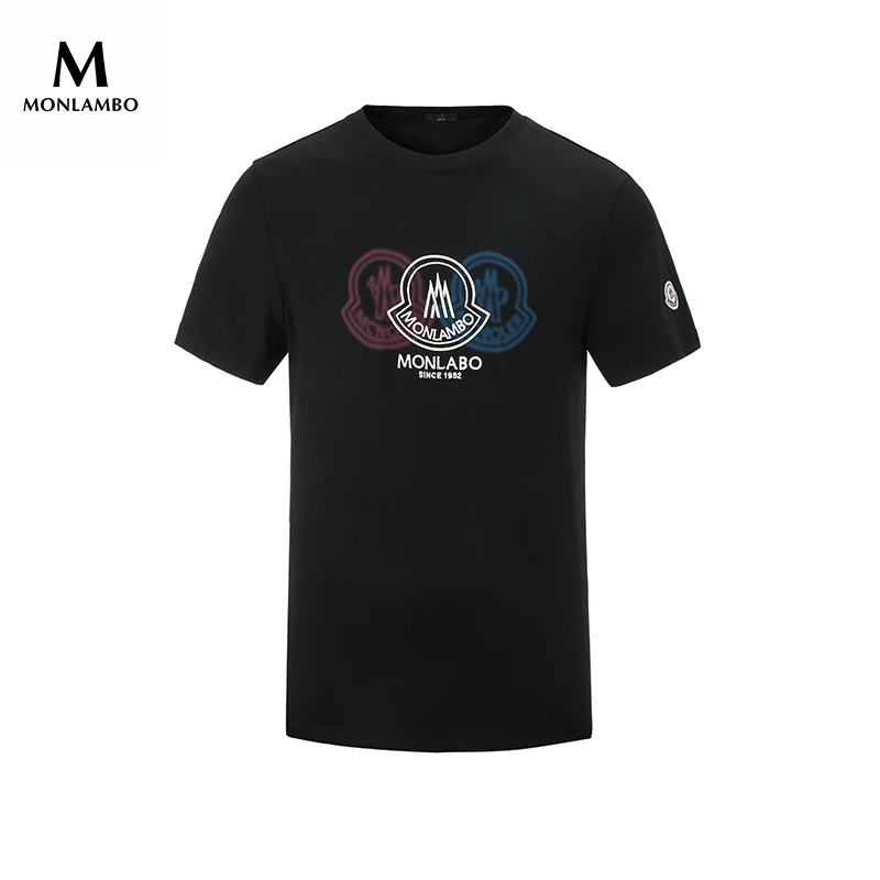MONLAMBO/2025夏季新款休闲时尚高级感男款莫代尔棉透气圆领短袖