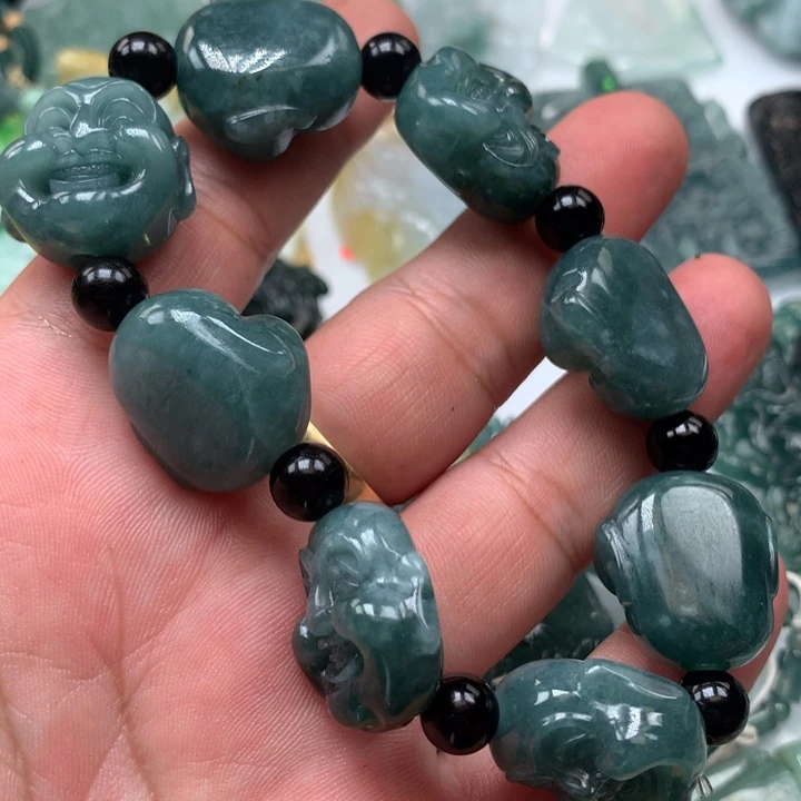 翡翠颈饰未镶嵌保真天然a货翡翠