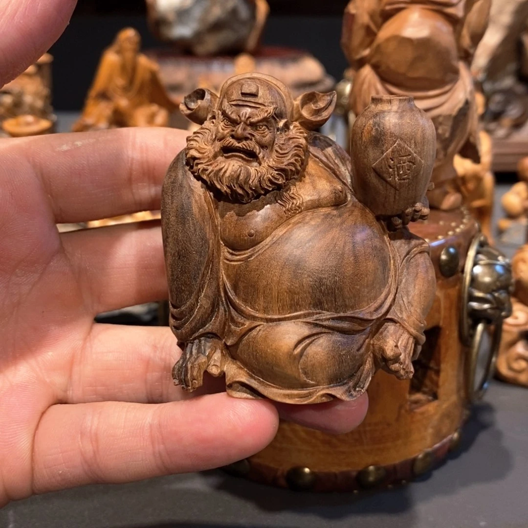 檀香木C*老山檀香钟馗手工雕刻