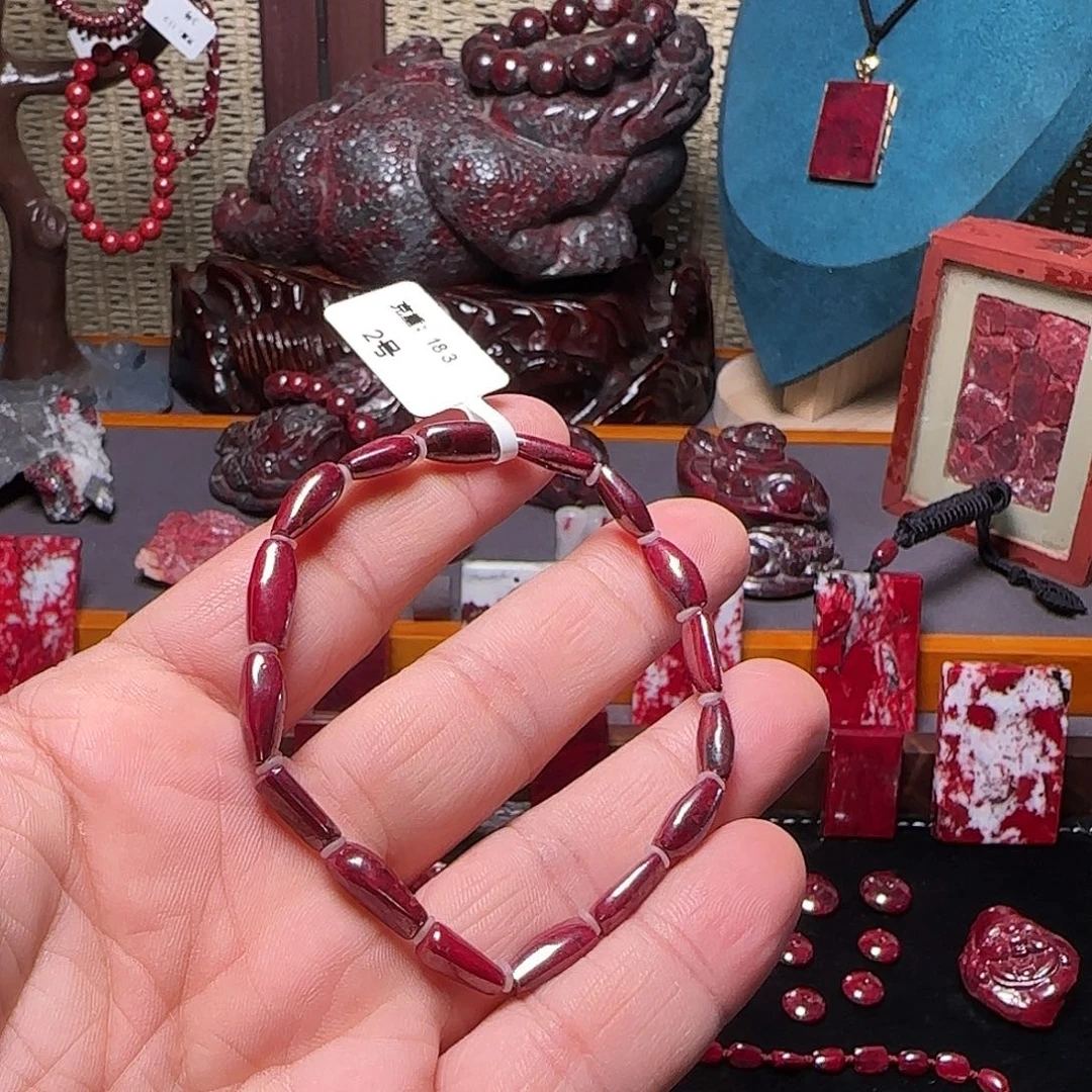 天然辰砂原矿手串