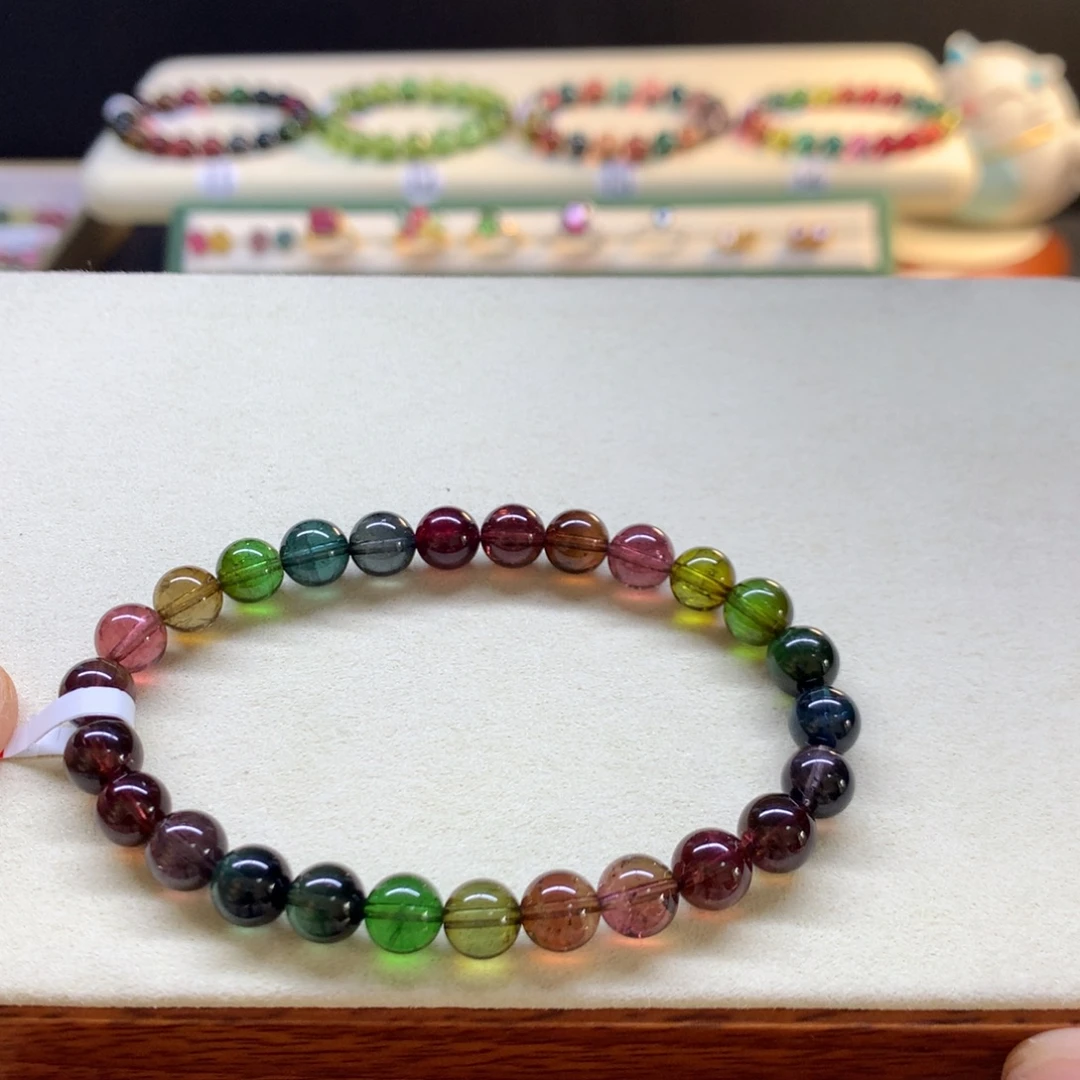 未镶嵌碧玺手串老矿7.3mm