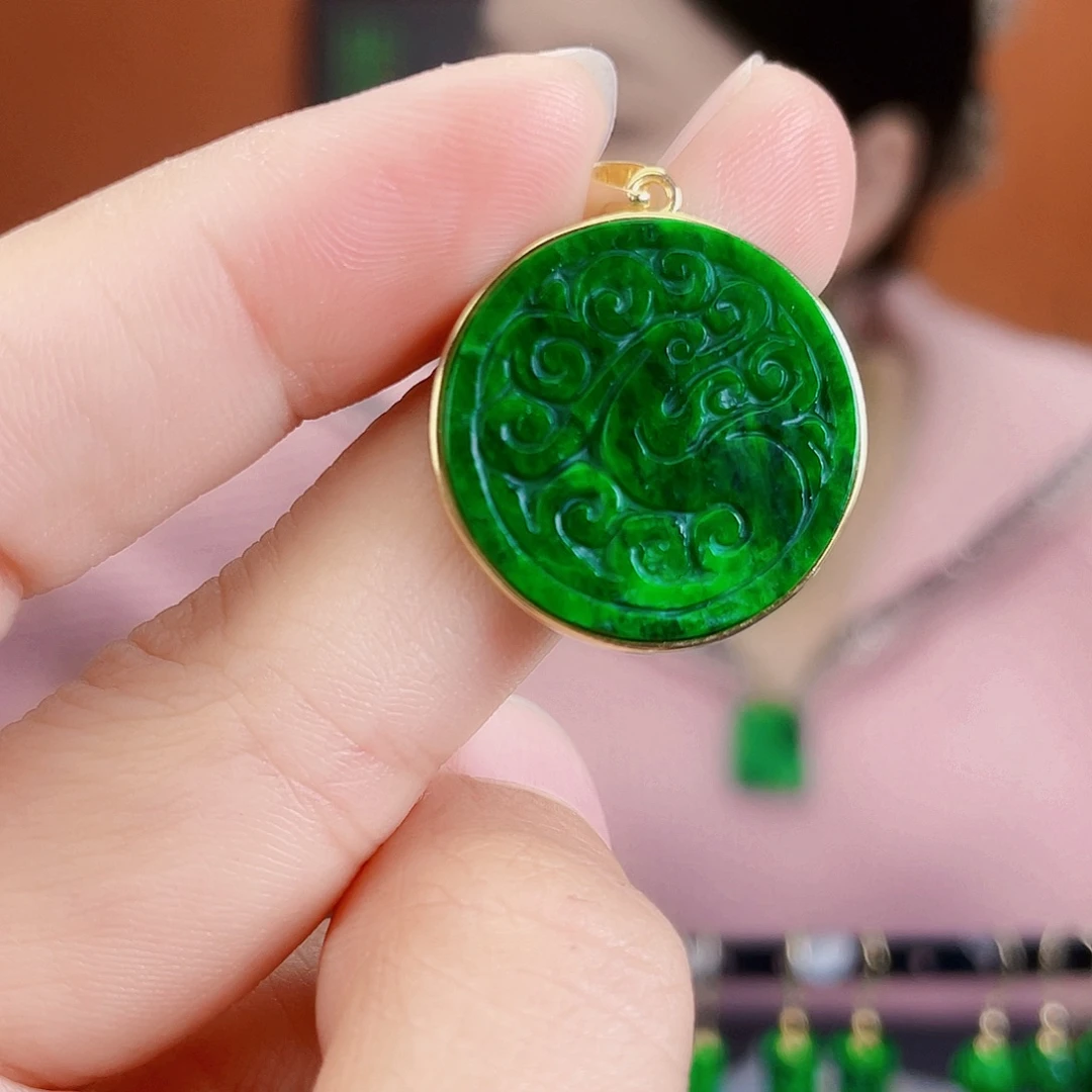 翡翠银S925镶嵌耳饰