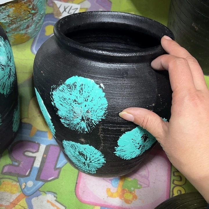 彩绘坛子高20口14默认打孔