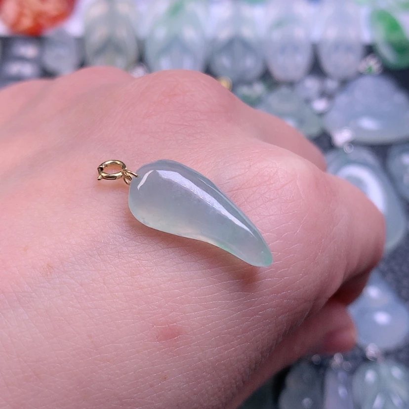 【闪购商品】翡翠颈饰18K金镶嵌天然缅甸翡翠