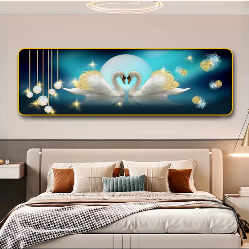 艺潮V06爱心天鹅卧室床头装饰画主卧温馨现代简约酒店宾馆挂画